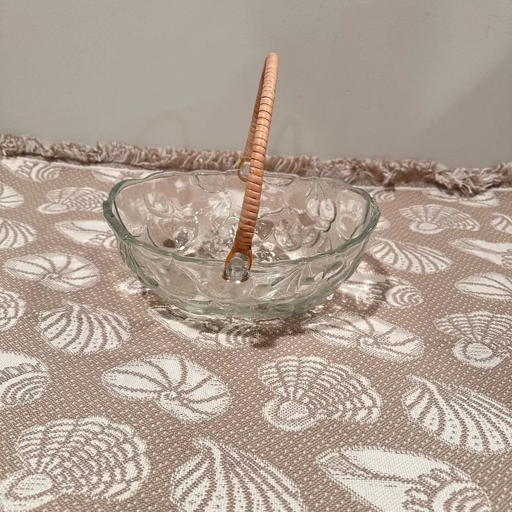Glass Fruit Bowl with Handle
